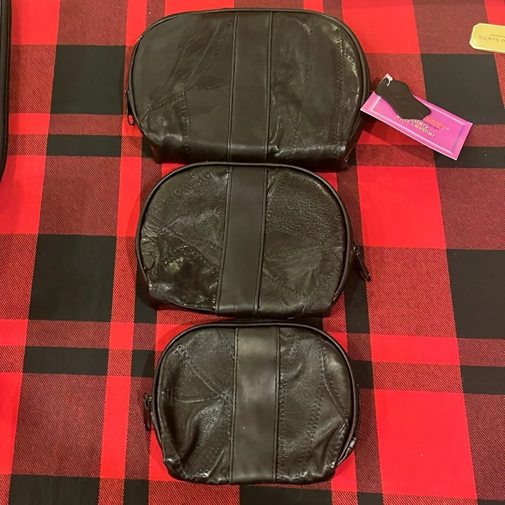 Embassy Buttery Soft 3 Nesting Bags black leather new wallet Giovanni Navarre